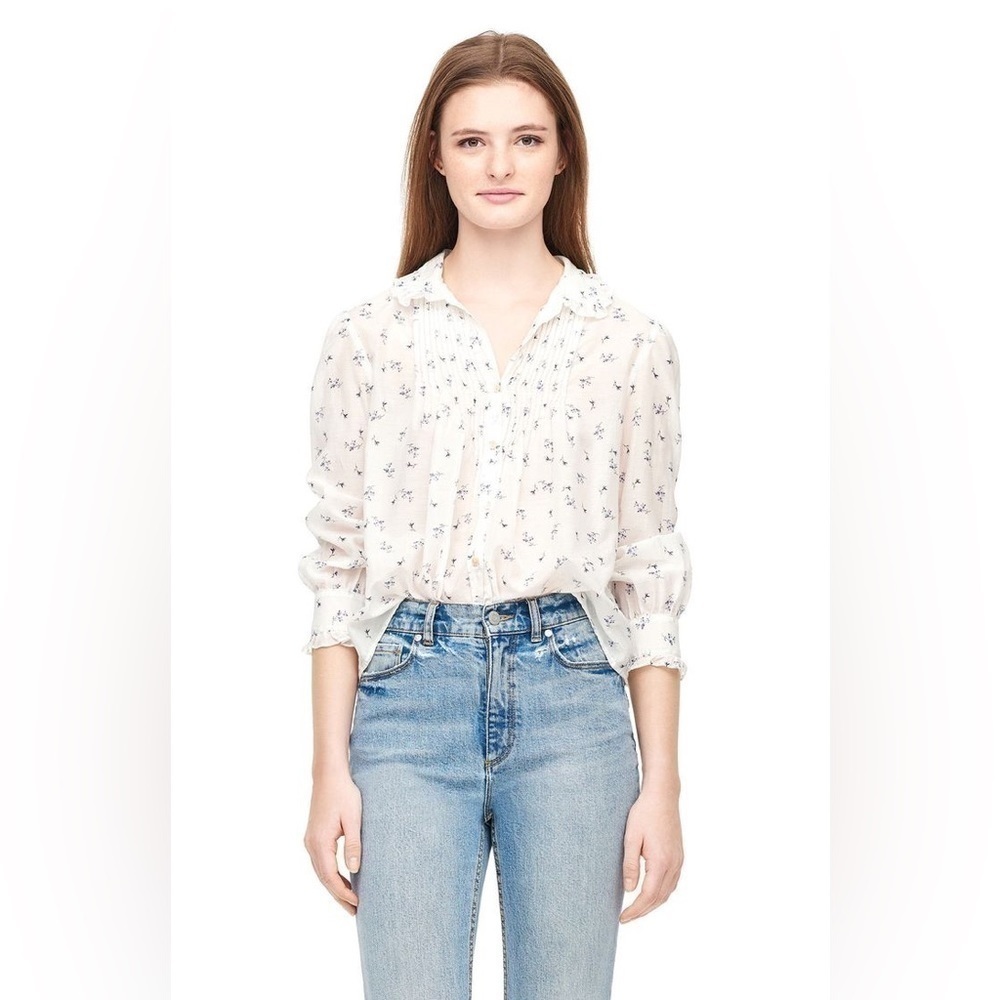 Rebecca Taylor spring floral voile top size 2